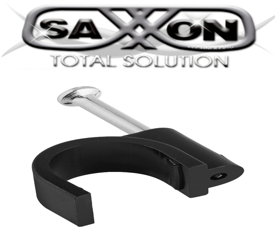 Grapa para pared Saxxon GRA-955B para sujetar cable, 5mm de Ancho, Color  Blanco.
