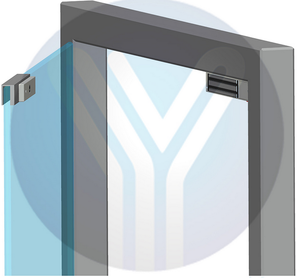 YLI MBK280UL - Soporte de Fijación tipo U para Puerta de Vidrio sin Marco / Compatible con Cerradura Magnética YM280NLED - Imagen 4