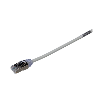 Patch Cord Cat6A, Diametro Reducido 28 AWG, Blindado S/FTP, CM/LS0H, 15 m, Color Gris
