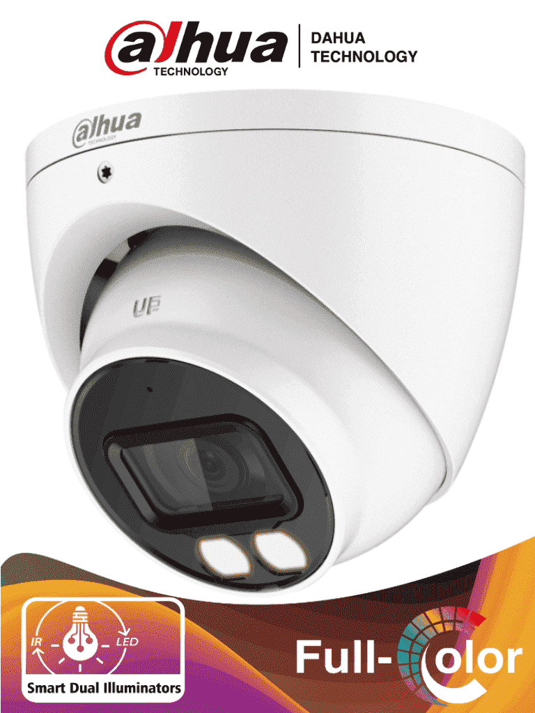 DAHUA HAC-HDW1239TN-IL-A - Camara Domo de 2 Megapixeles/ Iluminador Dual Inteligente+Full Color/ Lente de 2.8 mm/ 107 Grados/ Microfono Integrado/ WDR Real de 130 dB/ 40 Metros de Iluminación IR y Visible/ IP67/ #MCI2 #MCC
