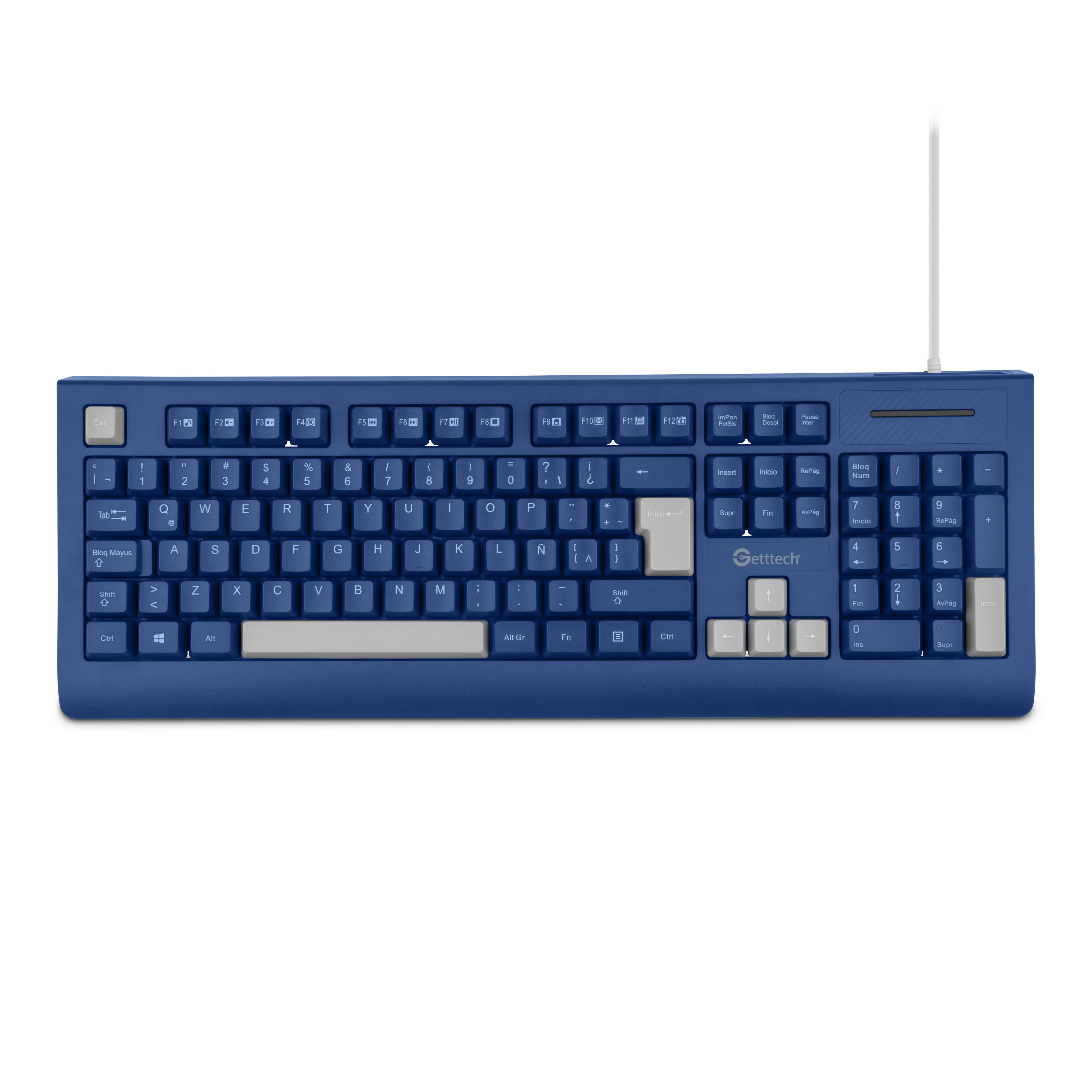 TECLADO GETTTECH ALAMBRICO AZUL MEMBRANA GGK-ESMWR-02-BL