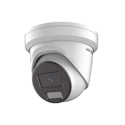 [Dual Light + ColorVu] Turret IP 4 Megapixel / Lente 2.8 mm / 40 mts IR + 40 mts Luz Blanca /  Microfono Integrado  / Exterior IP67 /   WDR 130 dB / Videoanaliticos (Filtro de Falsas Alarmas) / Captura Facial / ACUSEARCH
