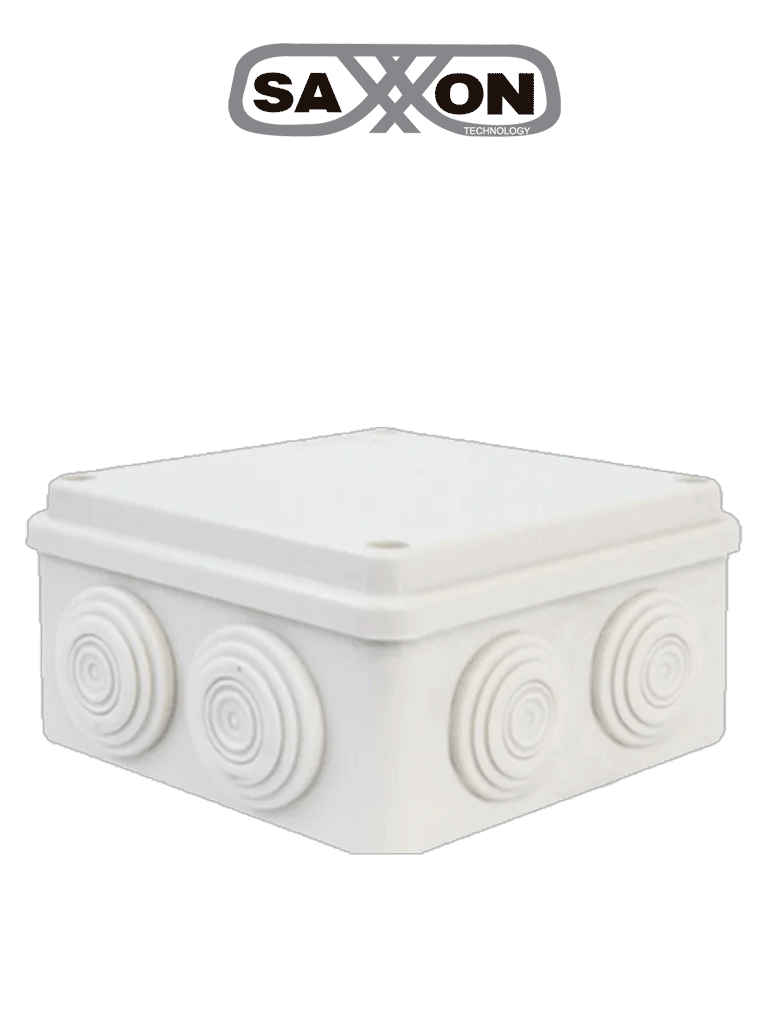 SAXXON SXWD015 - Caja de conexiones con 8 entradas / PVC libre de halógenos / Compatible con cámaras Bulet y Domo / Dimensiones internas 150 x 150 x 70 mm (Ancho x Alto x Fondo)