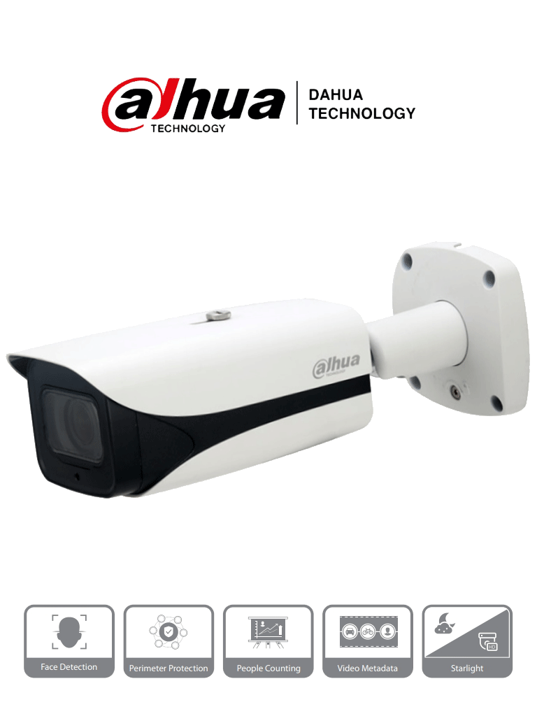 DAHUA IPC-HFW5242EN-ZE-MF-2712 - Cámara IP Bullet Resolución de 2 MP/ Lente Mot. 2.7 a 12mm/ ∢ 114°-47°/ IR 50 mts/ IA WizMind/ Det. Facial/ Prot. Perimetral/ Conteo de Personas/Starlight/ePoE/WDR 140dB/H.265+/IP67/IK10/E&S Alarma/E&S Audio