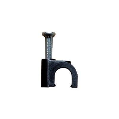 Grapa para cable redondo de 6mm color negro (100Pzs) (3302-01300) 