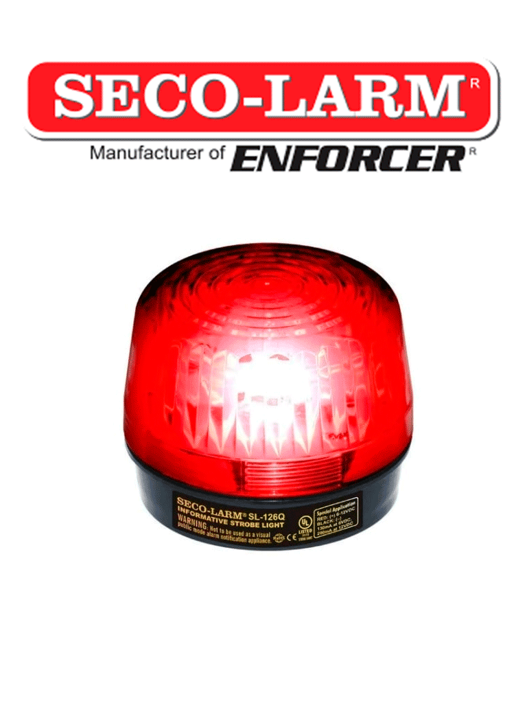 Seco-Larm SL126QR -  Luz Estroboscópica Alámbrica, 6-12VDC, Roja Compatible IHORN / RISCO / DSC / BOSCH 