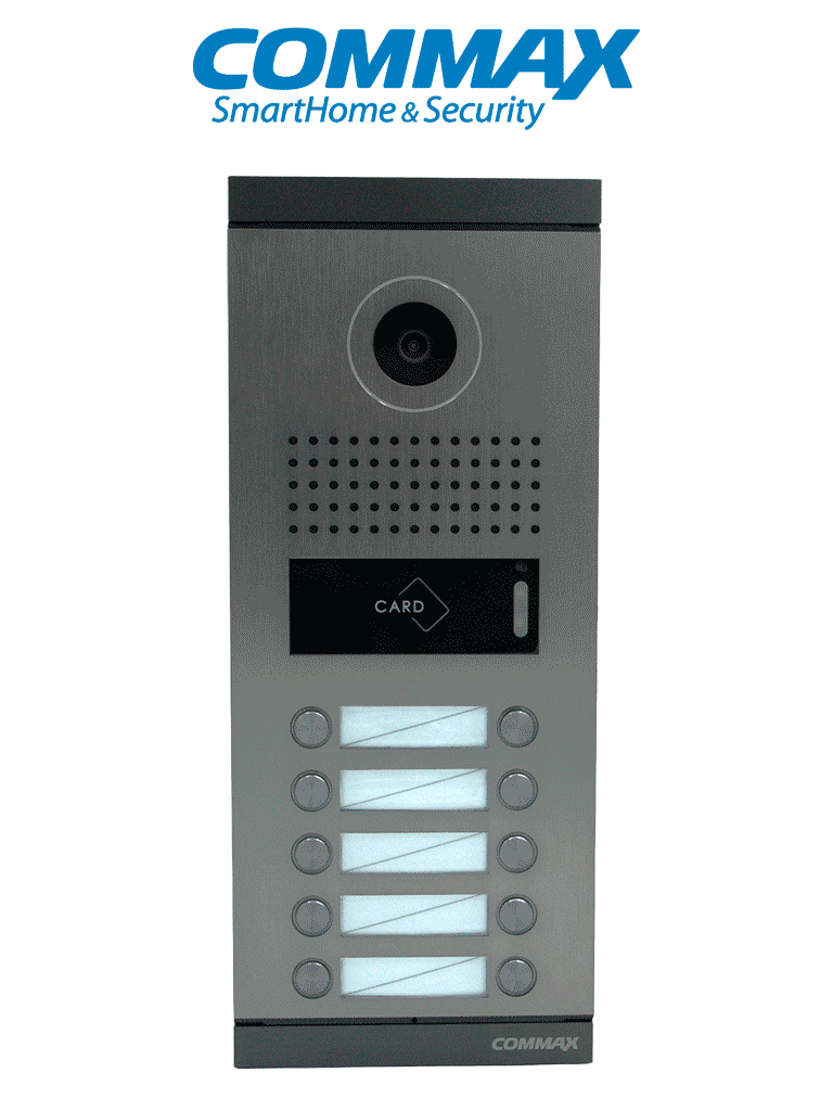 COMMAX DRC10MLRF1 - Frente de Calle para 10 Monitores con Conexión Directa de 4 Hilos y Apertura con Tarjeta Mifare o Monitor