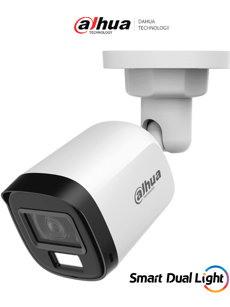 DAHUA DH-HAC-B2A21N-U-IL-A- Cámara Bullet de 2 Megapíxeles/ Lente de 2.8 mm Apertura de Hasta 100°/ Micrófono Integrado/ Iluminador Dual Inteligente de Hasta 30Mts de IR y 20Mts Luz Calida/ Para Exterior IP67/ Metálica/ #LoNuevo
