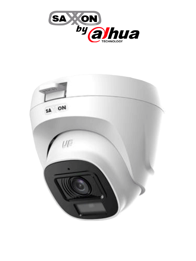 SAXXON SUA-HAC-T20P-0280B- Cámara Turret de 2 Megapíxeles/ Lente de 2.8 mm con Visión de Apertura de Hasta 100°/ Fabricada en Plastico de Alta Duración/ IR de Hasta 20m de Visualización/ Fácil Instalación
