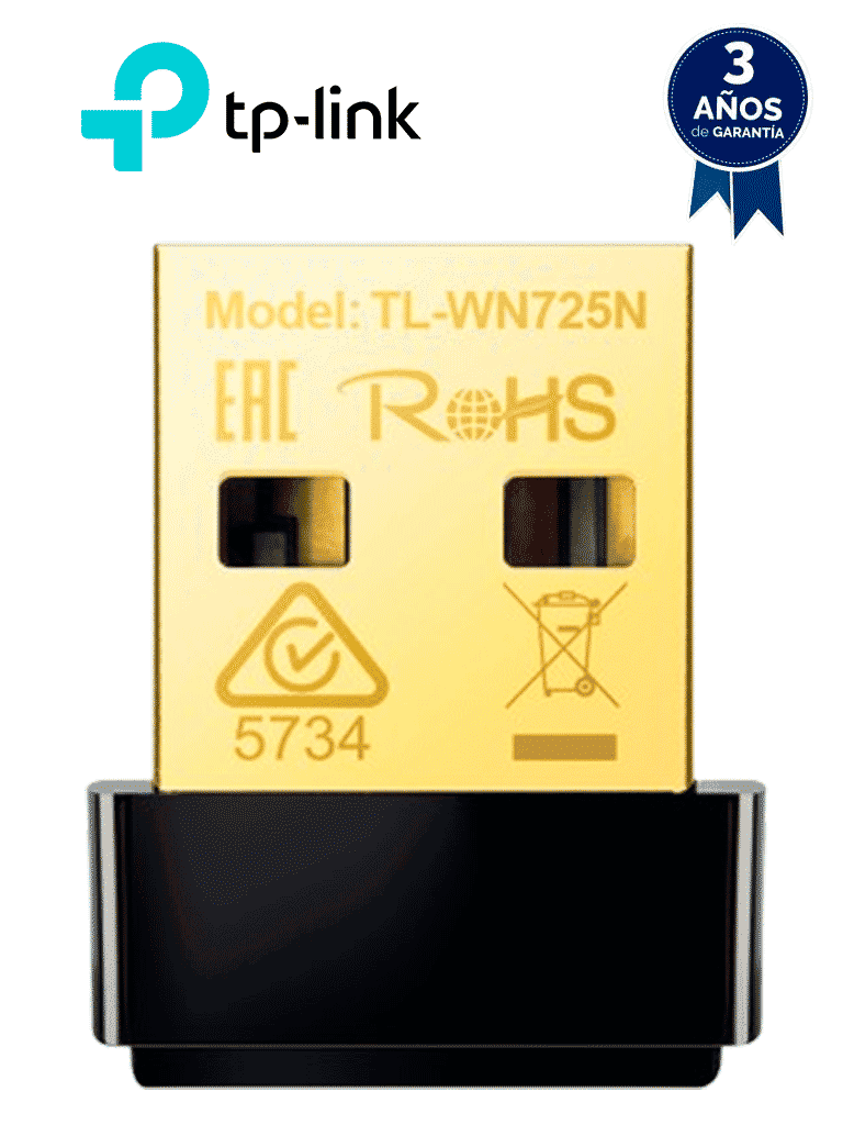 TP-LINK TL-WN725N - Adaptador USB Nano inalámbrico N 150 Mbps 2.4 GHz con 1 antena interna #VIVA#CW2A6