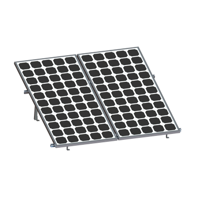 Montaje para 2 Paneles Solares, Riel "8" de 2700mm para Módulos con Espesor de 35mm, Velocidad de Viento Máx. 136km/h