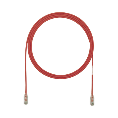 Cable de Parcheo TX6, UTP Cat6, Diámetro Reducido (28AWG), Color Rojo, 12ft 