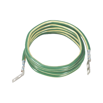 Jumper para Aterrizar Equipos, 6 AWG, con Terminal Doblada a 45 Grados, Para Conexión a Tierra y Terminal Recta Para Equipos, 1.8m de Largo
