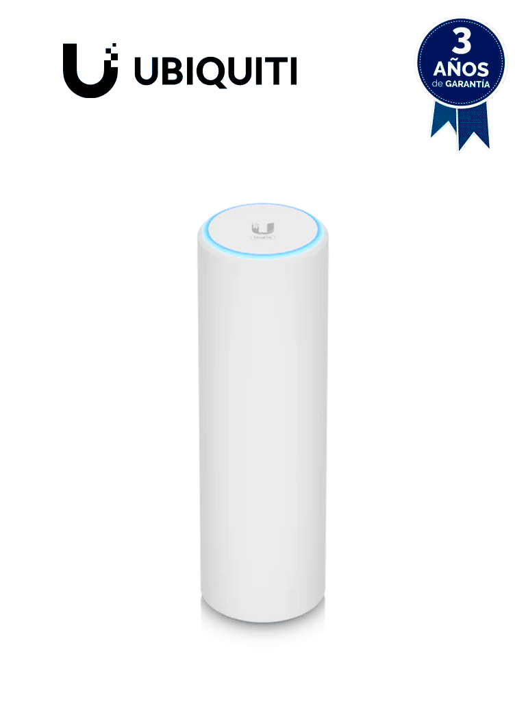 UBIQUITI U6-MESH - Punto de acceso WiFi 6 PRO, MU-MIMO 4x4 dual band 802.11ax para interior y exterior, con velocidad de hasta 4.8Gbps en 5GHz, tecnología Mesh, sin Zonas Muertas Wifi, 300 clientes,IPX5, Portal  (Montaje Poste Incluido)