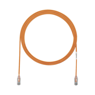 Cable de Parcheo TX6, UTP Cat6, Diámetro Reducido (28AWG), Color Naranja, 5ft 