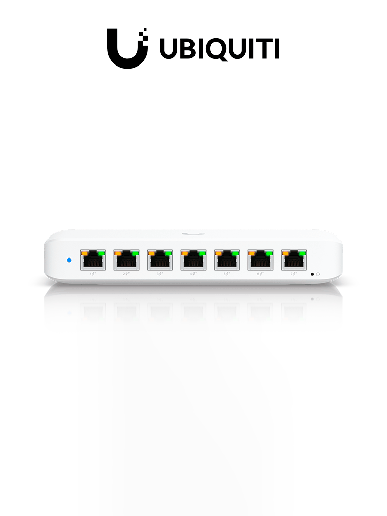 UBIQUITI USW-ULTRA - UniFi Switch Ultra Capa 2, 42W POE (1 puerto POE++ de entrada , 7 puertos POE+ de salida ) , No incluye adaptador de corriente alterna.