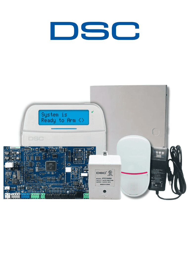 DSC Pro Basic - Paquete Pro 32 zonas con comunicador IP integrado/ Panel HS3032/ Teclado HS2LCDPRO / Fuente HS65WPSNA / Sensor LC203 / Gabinete PC5003  