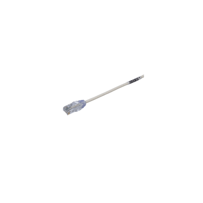 Cable de Parcheo TX6, UTP Cat6, Diámetro Reducido (28AWG), Color Blanco, 0.5 m
