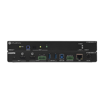 Matriz de dos entradas con entradas USB-C y HDMI, además de concentrador USB y carga de dispositivos