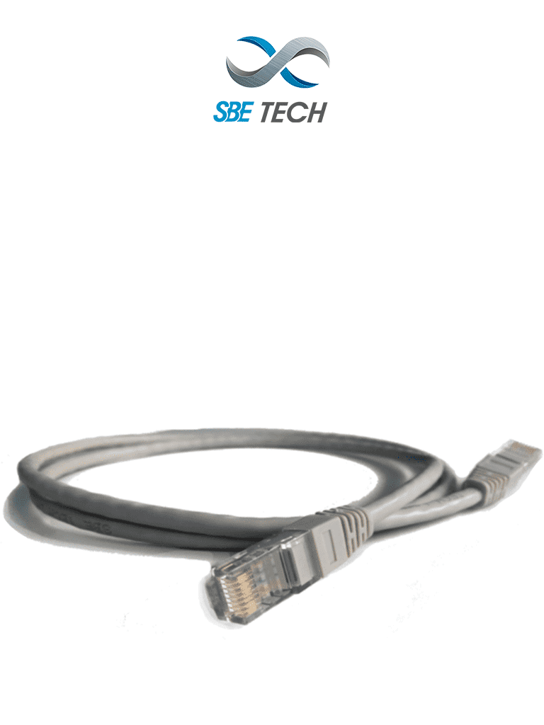 SBETECH  PCC6U0.3M-GY - Patch cord Cat6 de 0.3m, color gris, 8 hilos, ISO 11801, Clase E