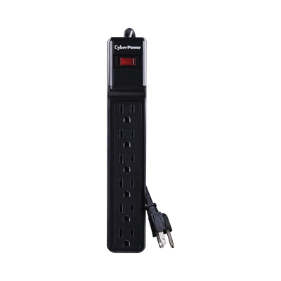 Multicontacto Con Supresor de Picos, Voltaje de Entrada 125 Vca NEMA 5-15P, Con 6 Salidas NEMA 5-15R, 1200 Joules