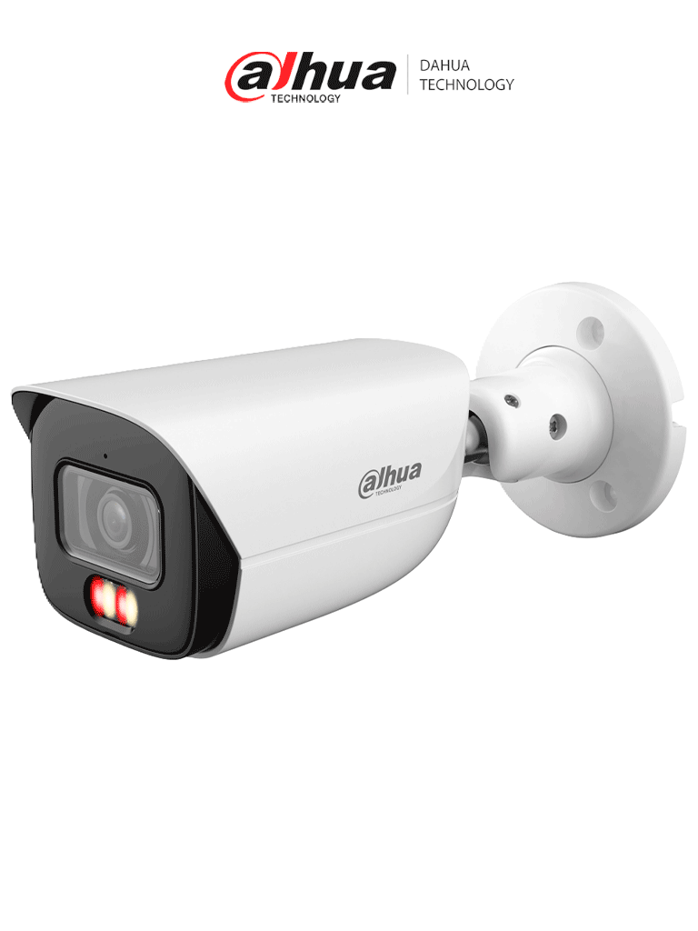 DAHUA DH-IPC-HFW3449E-S-IL - Camara IP Bullet de 4 Megapixeles con Iluminador dual/ WizSense/ Lente de 2.8mm/ 107 Grados de Apertura/ Microfono Integrado/ IR de 50 Metros/ SMD 4.0/ AcuPick/ AI SSA/ WDR Real/ IP67/ Ranura para MicroSD/ PoE/ #MCI1