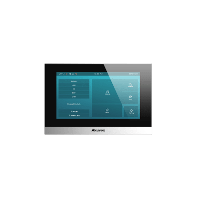 Monitor Color Negro Linux / Pantalla Touch de 7 Pulgadas / SIP / POE / WIFI / Compatible con Frentes de Calle Akuvox