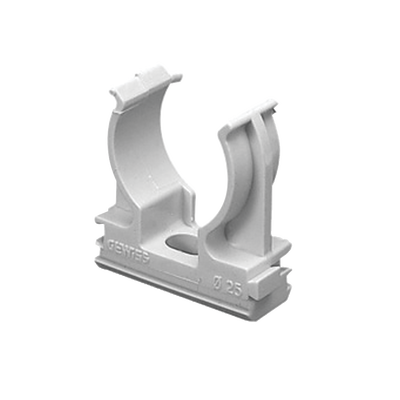 Soporte de presión (Abrazadera), PVC Auto-extinguible, abierto para tubería de 50 mm 