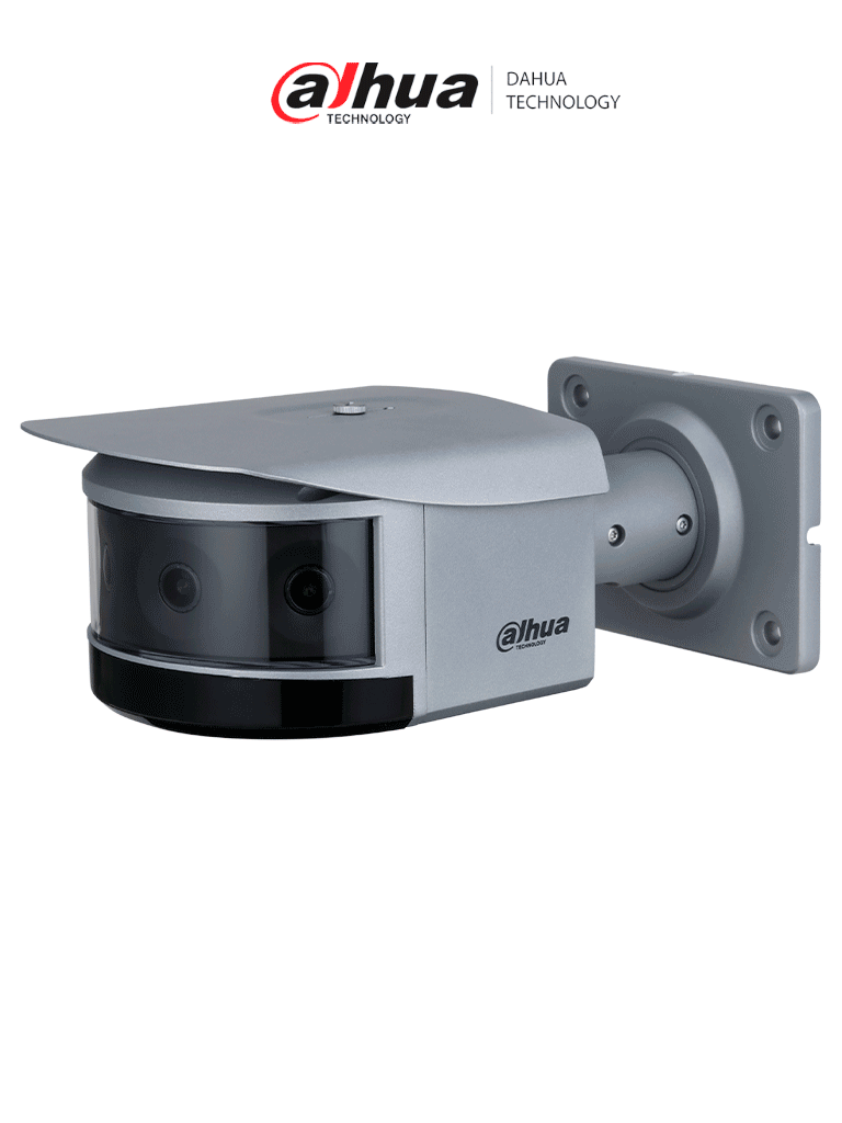 DAHUA IPC-PFW83242-A180-S2 Cámara de IP WizMind tipo bala panorámica multisensor de 32 Mp  4 × 8 MP/ LED IR 30m/ Mapa de Distribución de Multitudes/ Densidad Vehicular/Protección Perimetral/ EPTZ/IP67/ IK10/ E&S Alarma y Audio/ Ranura para Tarjeta SD