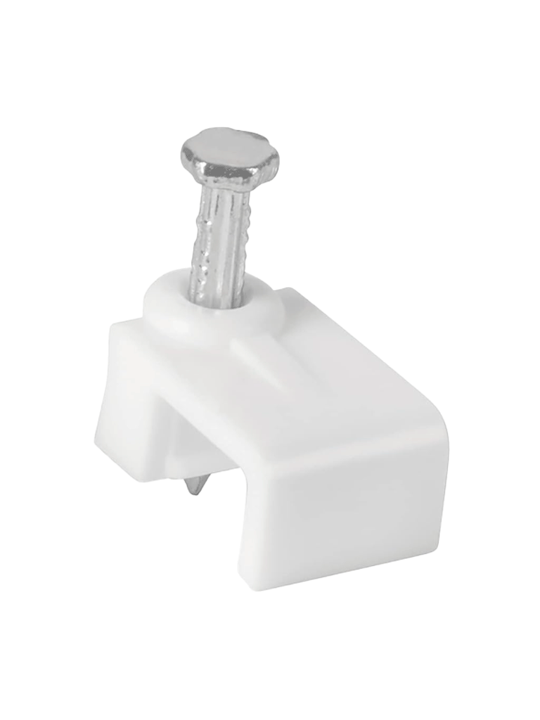 TCE LMG-NCC-5mm-WQ100 - Grapa cuadrada de pared / medida interna 5 mm / Altura 6 mm / Color blanco / Bolsa de 100 piezas #GRAPA