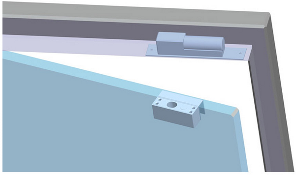 YLI BBK600 - Soporte especial para cerraduras de perno modelo YB300 para Instalación en puertas de vidrio / Aluminio - Imagen 6