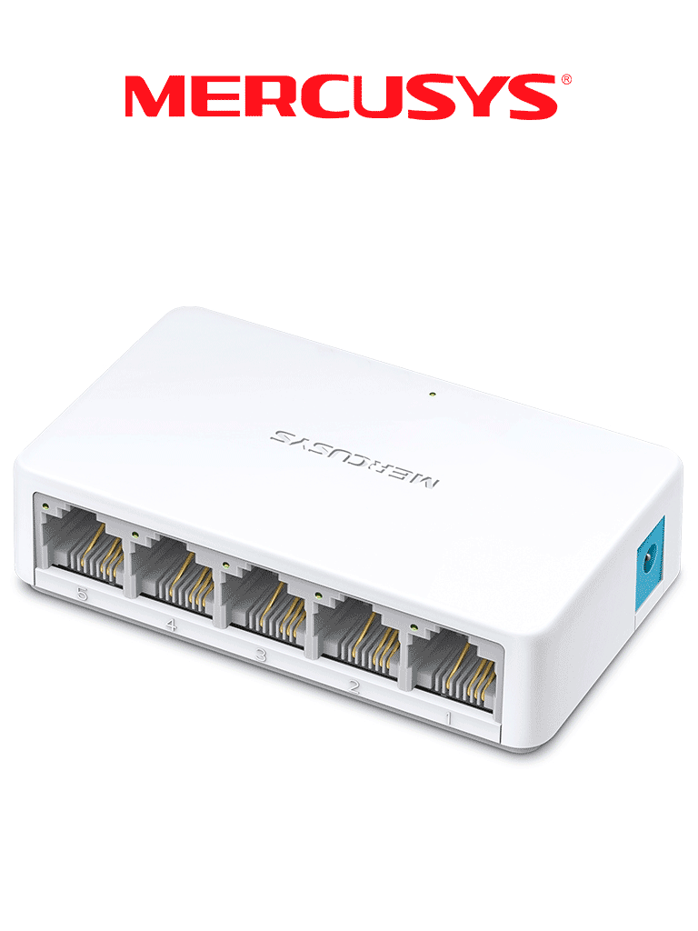 MERCUSYS MS105 -   Switch no administrable para escritorio con 5 puertos 10/100 Mbps, diseño compacto y función Plug and Play. #M&TDIC