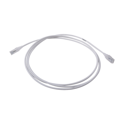 Patch Cord MC6 Modular Cat6 UTP, CM/LS0H, 7ft, Color Blanco, Diámetro Reducido (28AWG)