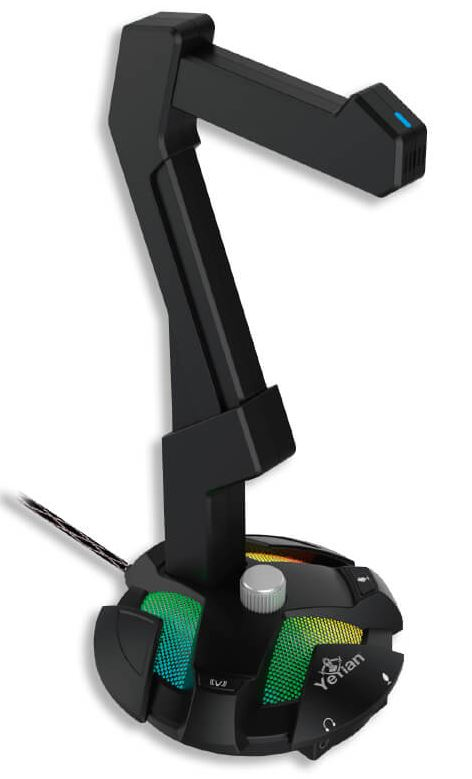 BASE HEADSET YEYIAN YAO-29201N RGB 2 USB2.0 MIC EQUALIZADOR NEGRO