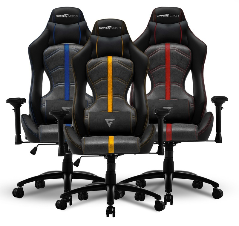 SILLA GAME FACTOR LEATH-AIRE RECLINABLE 4D, METAL NEGRA/AZUL CGC650 BL