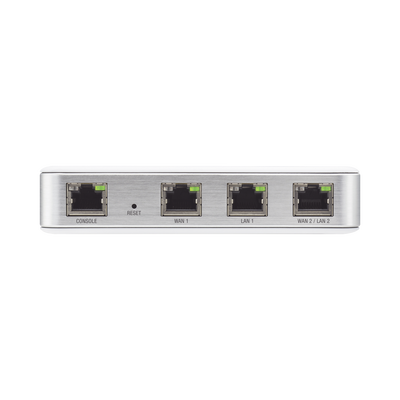 Router UniFi puertos Ethernet Gigabit, desempeño de 1 Mpps, hasta 100 dispositivos en LAN, bloqueo de tráfico por categoría, administración desde la nube 