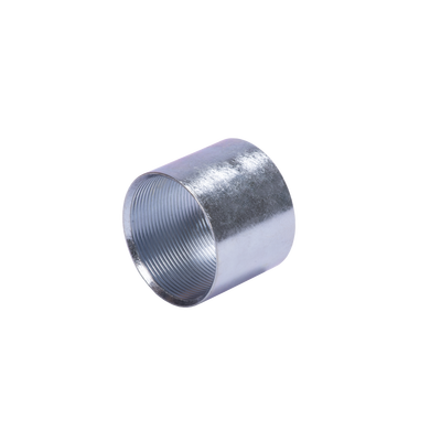 Cople 1 1/4" (32mm) pared gruesa con rosca galvanizado etiqueta amarilla
