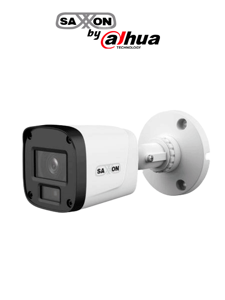 SAXXON SUA-HAC-B20P-0280B- Cámara Tipo Bala de 2 Megapíxeles & 1080P/ Lente de 2.8 mm Con Apertura de Hasta 100°/ Iluminación IR Inteligente de Hasta 20m/ Para Exterior IP67/ Material Plastico de Alta Duración/ Funcionamiento en Modos CVI & AHD & TVI
