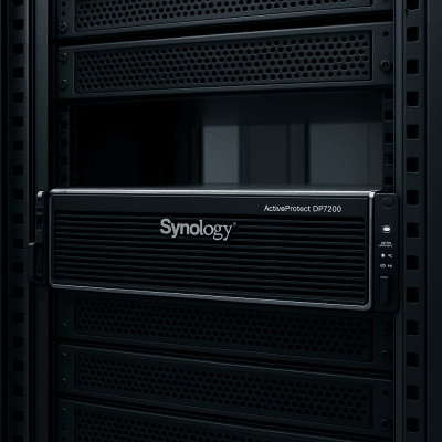 Dispositivo de Protección de Datos Synology ActiveProtect DP7200 / 2U Rack / AMD EPYC 7272 12 Núcleos / 32 GB RAM (Max 512 GB) / 10 HDD 12 TB RAID 6 + 1 Spare / 2 SSD 1920 GB RAID 1 / 2 Puertos 10 GbE / Protección Ransomware / Gesti&o