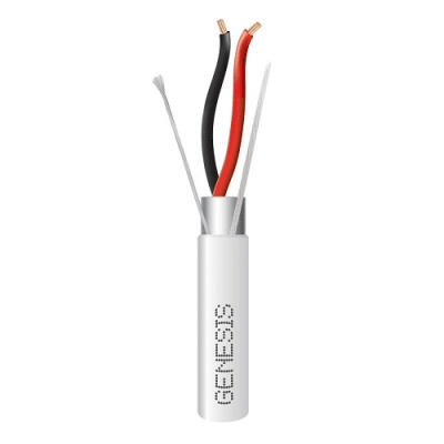 Bobina de 305 Metros de Cable / 2 x 14 AWG / BLINDADO / PLENUM / Color Blanco / Para Aplicaciones de Audio, Seguridad y Control
