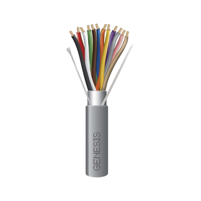 Bobina de 305 Metros / Cable de Cobre / 12 x 22 AWG / Riser / Tipo CMR CL3R FPLR /Para Interior / Color Gris / Para Aplicaciones de Alarmas de Intrusión y Automatización