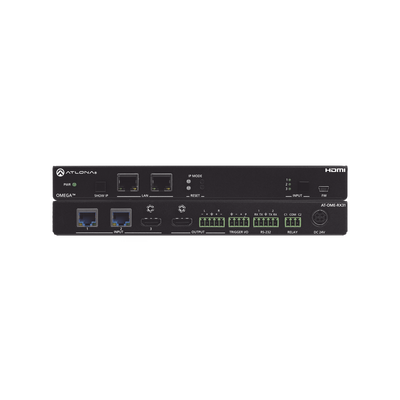 OMEGA 4K/UHD RECEVIER WITH DUAL HDBASET INPUTS ;  HDMI INPUT AND HDMI OUTPUT 