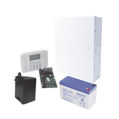 Kit de Panel de Alarma VISTA48LA con Gabinete, Batería de 9Ah y Transformador