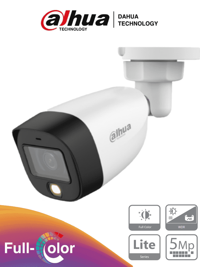 DAHUA HAC-HFW1509C-LED-28 - Cámara Bullet Full Color de 5 Megapixeles/ Lente de 2.8 mm/ 112 Grados de Apertura/ Leds para 20 Mts/ WDR de 120 dB/ Starlight/ IP67/ #ProHDCVI #FULLC #1CM #MCI2 #MCC