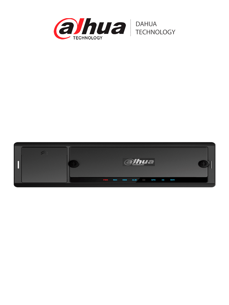 DAHUA MNVR8208-GFWI: NVR móvil de 8 canales con IA, 8 puertos PoE, GPS, WiFi, 4G. Soporta 2 discos duros de 2.5", reconocimiento facial y de placas (ANPR). Ideal para proyectos avanzados de seguridad.