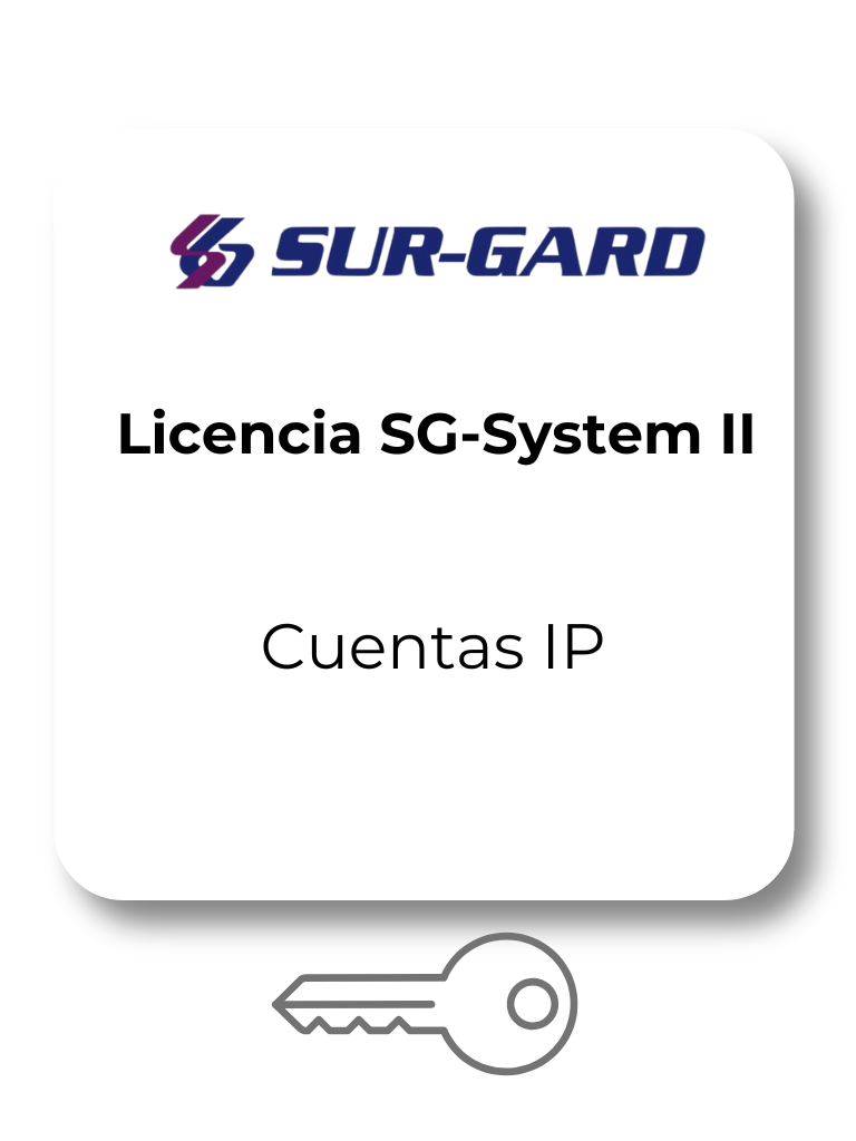DSC SG-SYS21536IP- Licencia SG-System II para habilitar segunda tabla de 1536 cuentas IP 