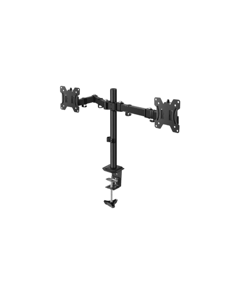 TCE LMG15NB - Soporte de Escritorio para 2 Monitores de 13 a 27" , Carga Máxima 9Kg por brazo , VESA 75x75mm / 100x100mm , Ajuste Inclinación y Rotación