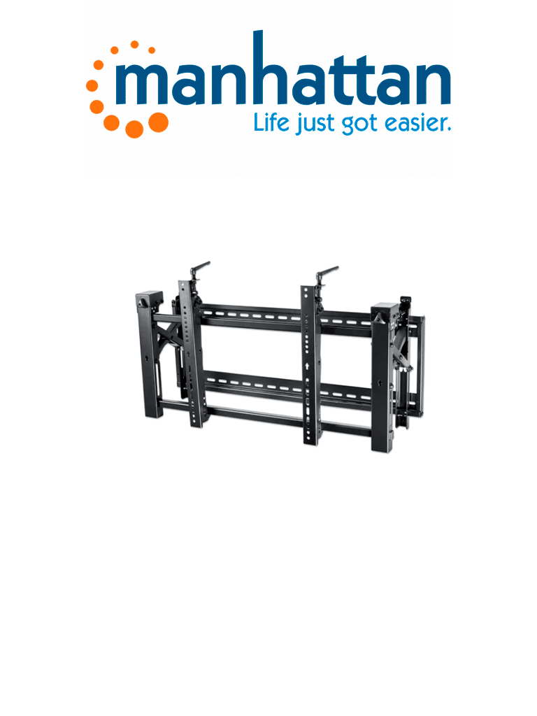 MANHATTAN 461719 - Soporte Premium de TV para Video Wall / Soporta una TV de 45" a 70" y hasta 70 kg (154 lbs.), con sistema desplegable para acceder a la parte trasera de la pantalla, negro  #I&MBFIN