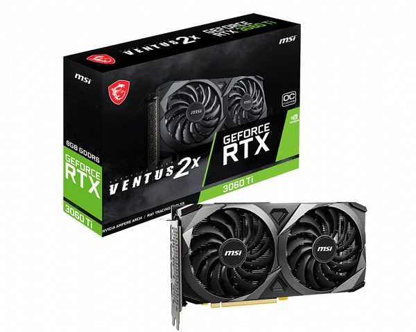TARJETA DE VIDEO MSI GEFORCE RTX 3060 TI VENTUS 2X 8G OCV1 LHR GDDR6