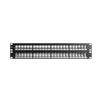 Patch Panel UTP Keystone de 48 puertos Modular (Vacío) , Plano, 2UR, compatible con Jacks Keystone UTP Z-MAX® y MAX®